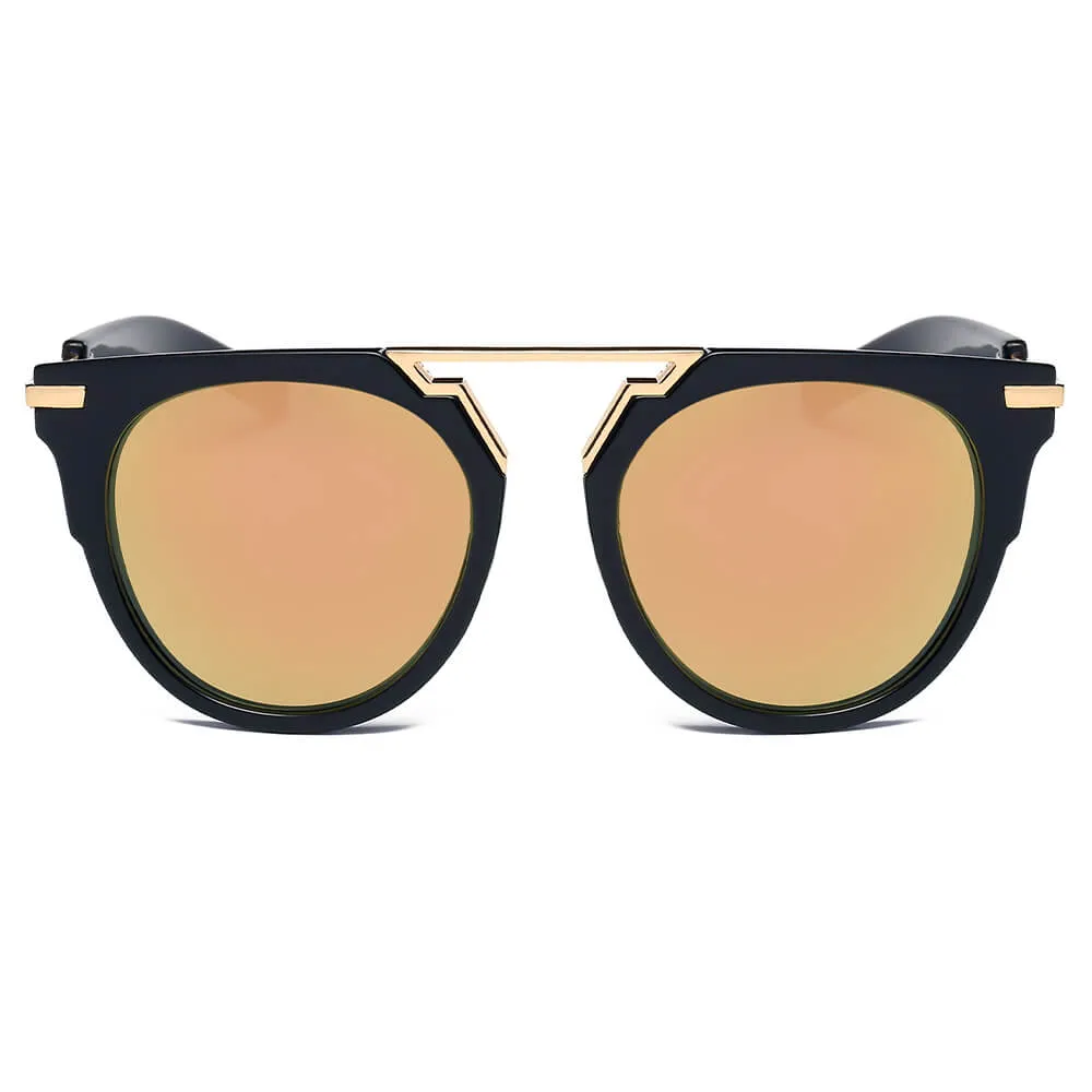 HANOVER | Unisex Fashion Brow-Bar Round Sunglasses