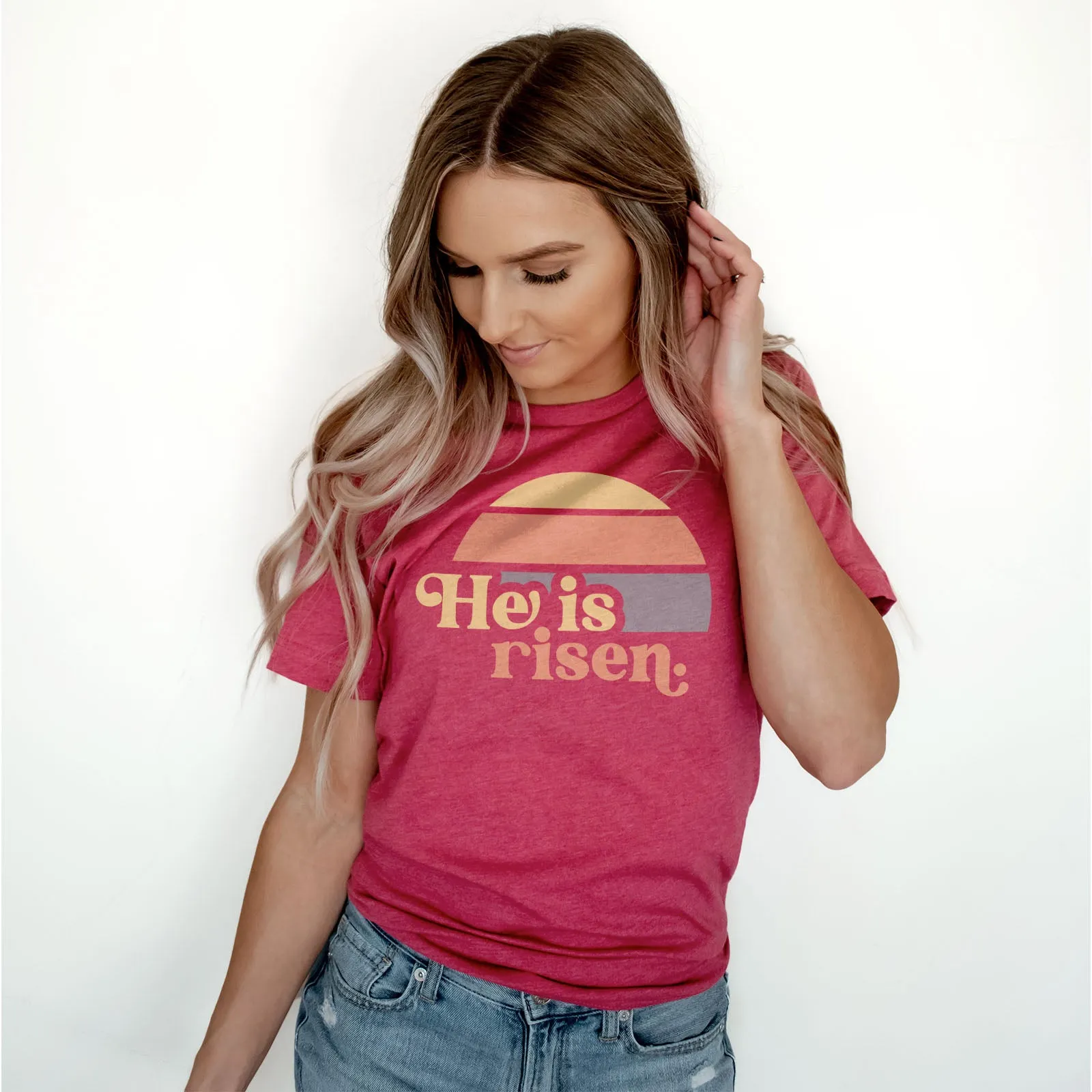 He is Risen Retro Sunset Tee