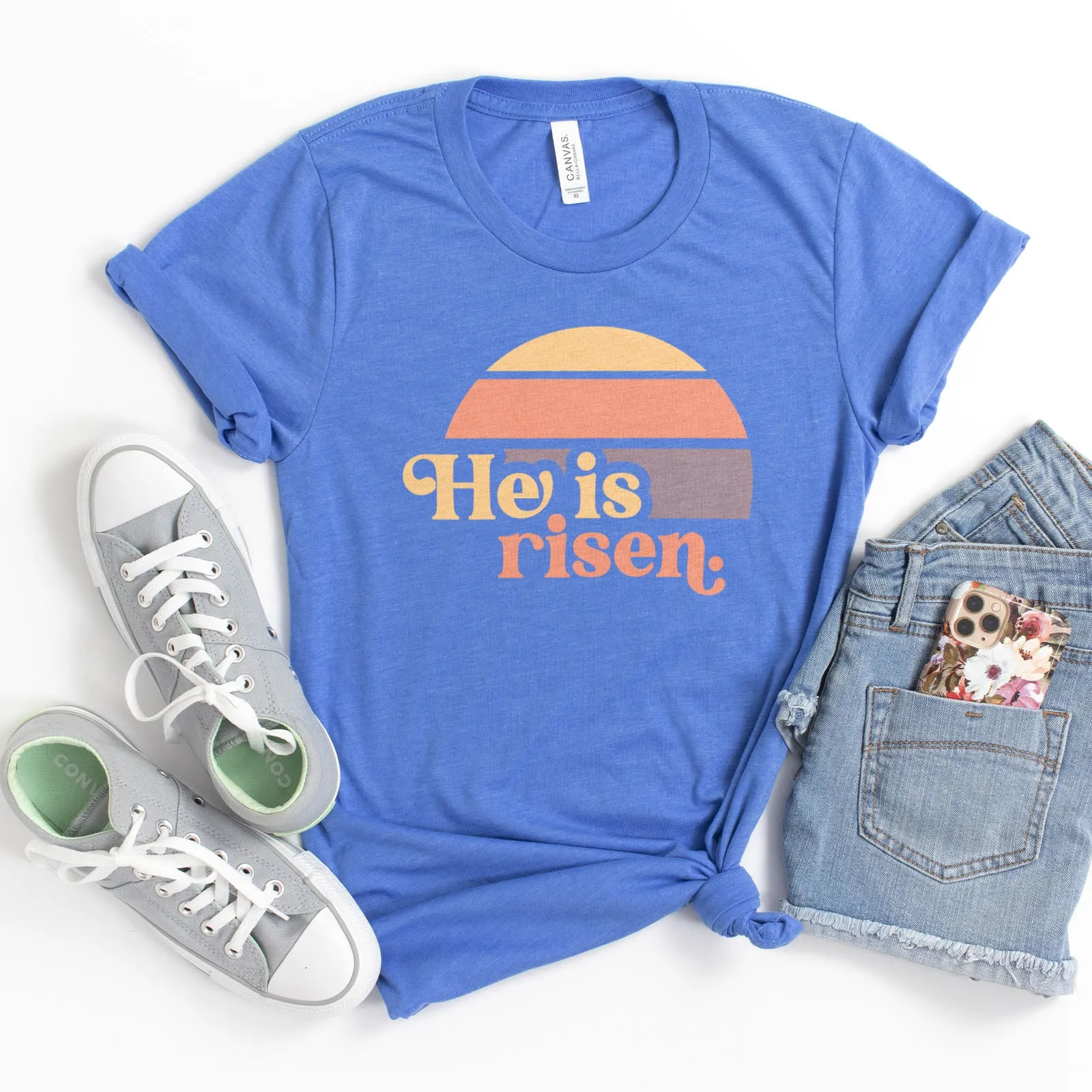 He is Risen Retro Sunset Tee