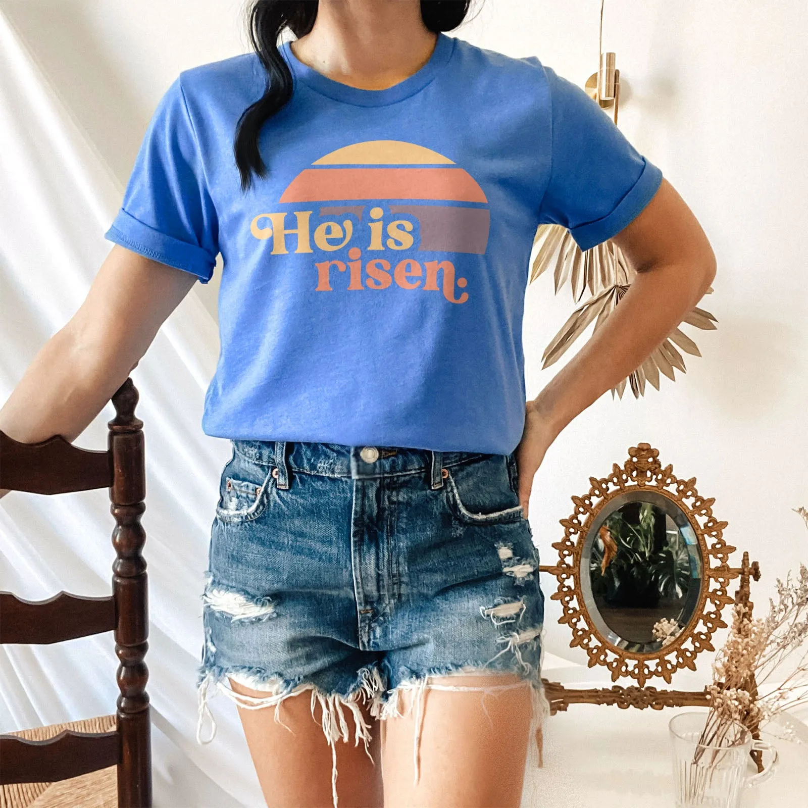 He is Risen Retro Sunset Tee