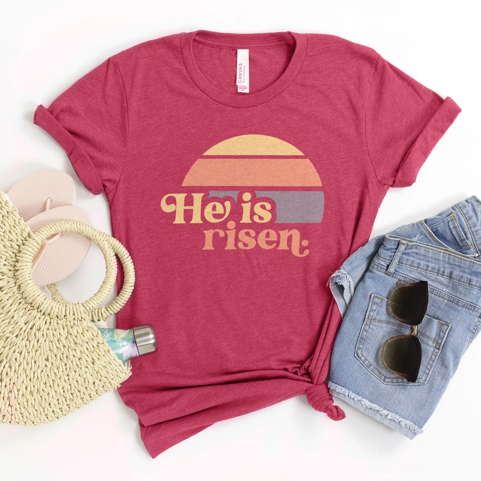 He is Risen Retro Sunset Tee