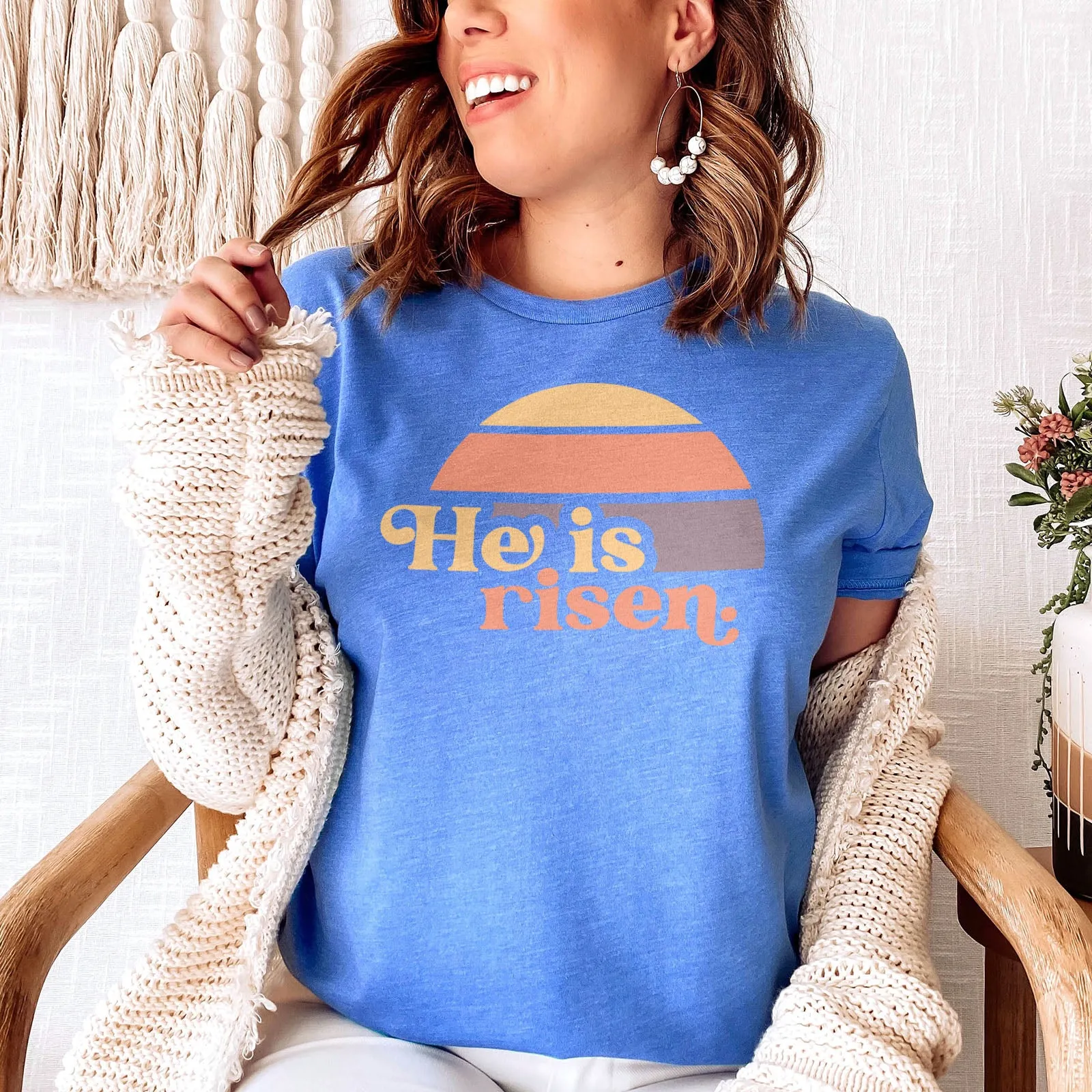 He is Risen Retro Sunset Tee