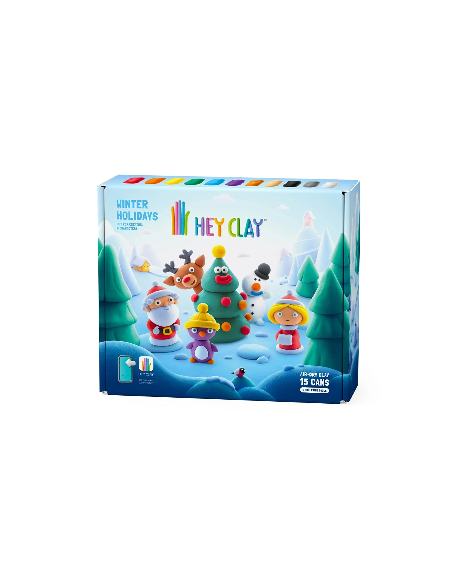 Hey Clay Christmas Winter Holidays Large Pack (15 Cans & 2 Tools)