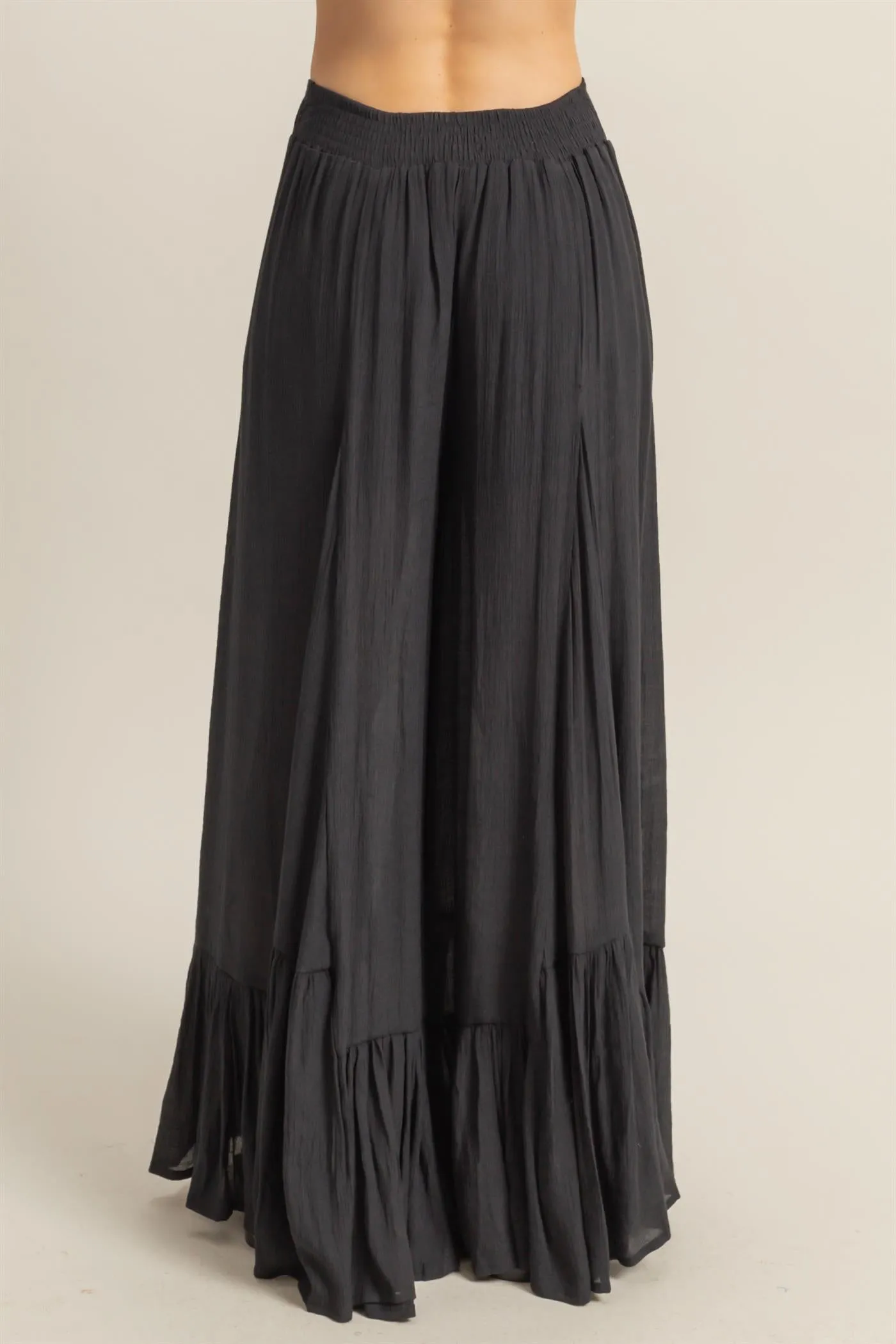 HF25A842-High-Waist Ruffle Flared Wide Leg Pants