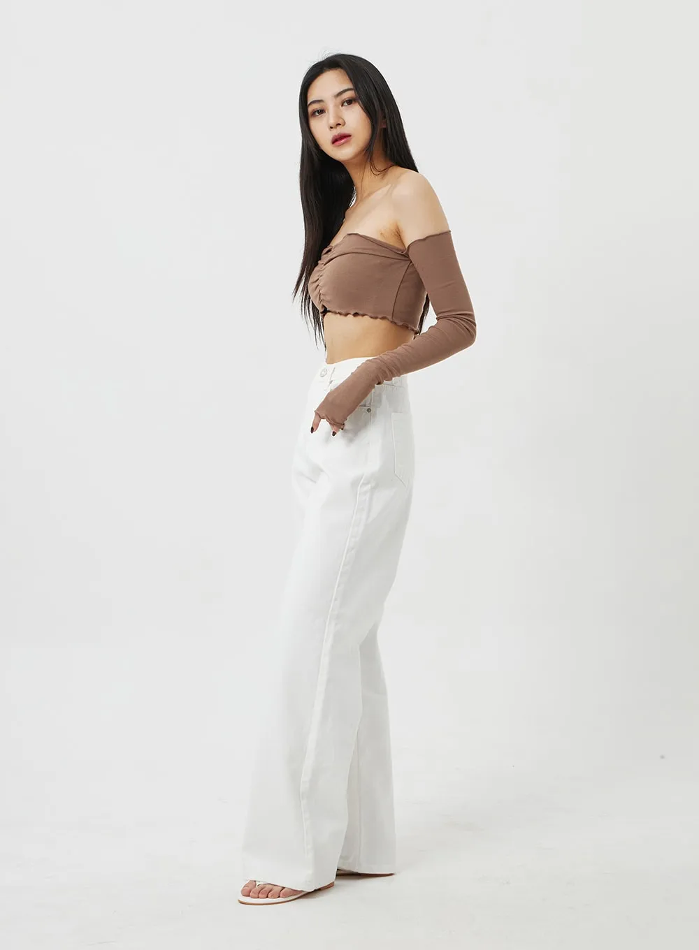 High Waist White Pants BF323