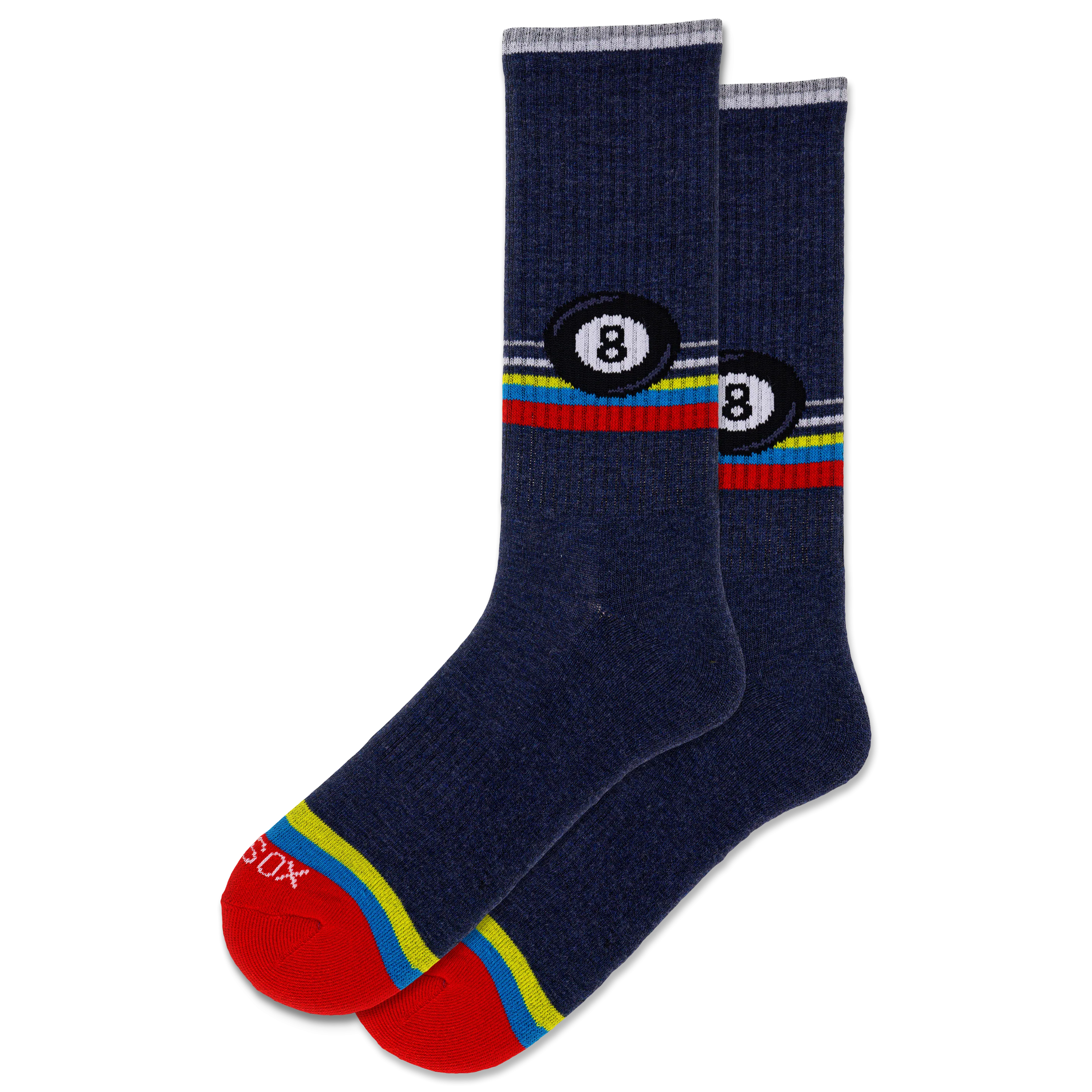 HOTSOX Men's Retro Eight Ball Crew Socks