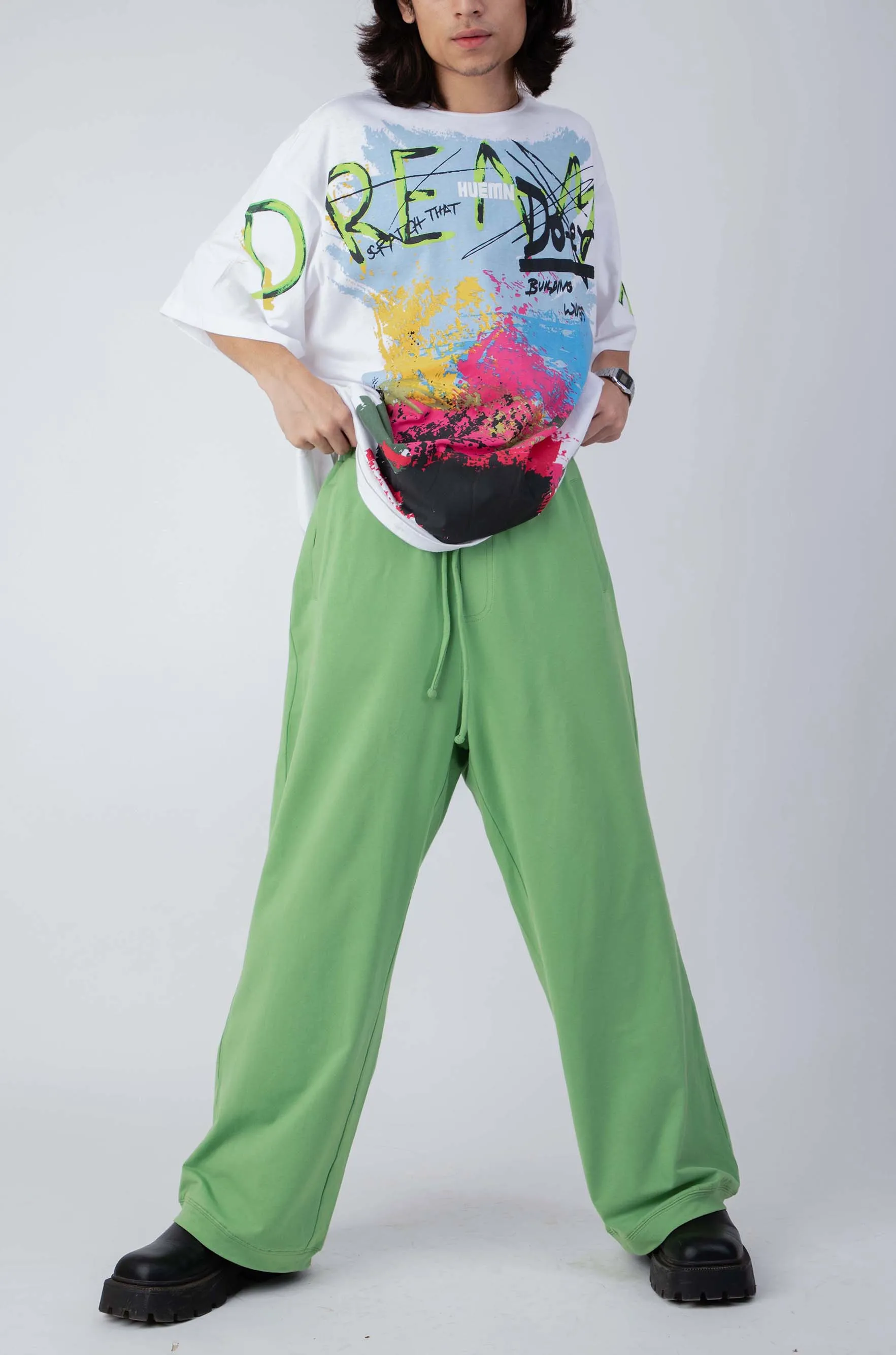 Huemn Wide Legged Sweatpants (Green)