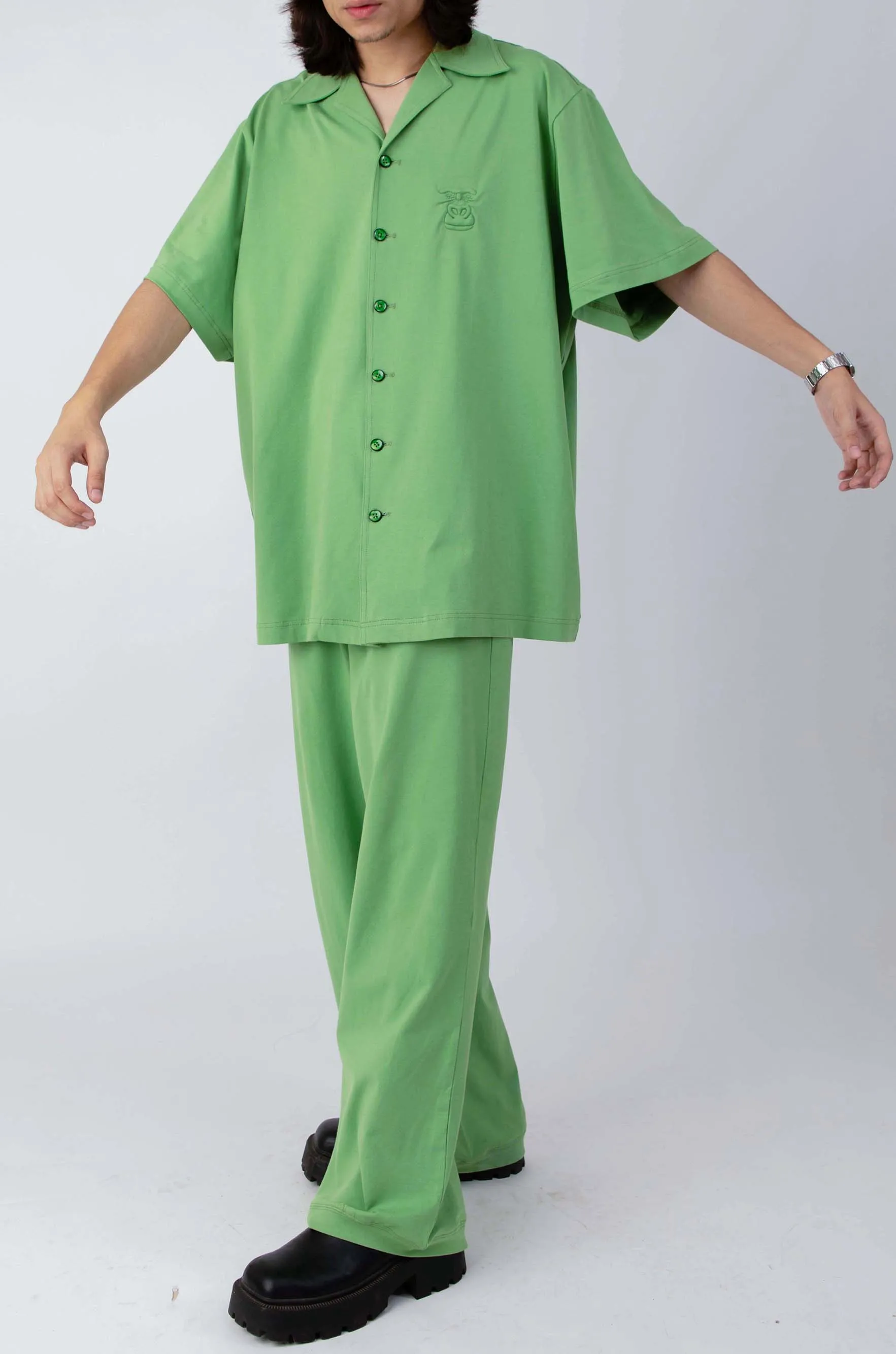 Huemn Wide Legged Sweatpants (Green)