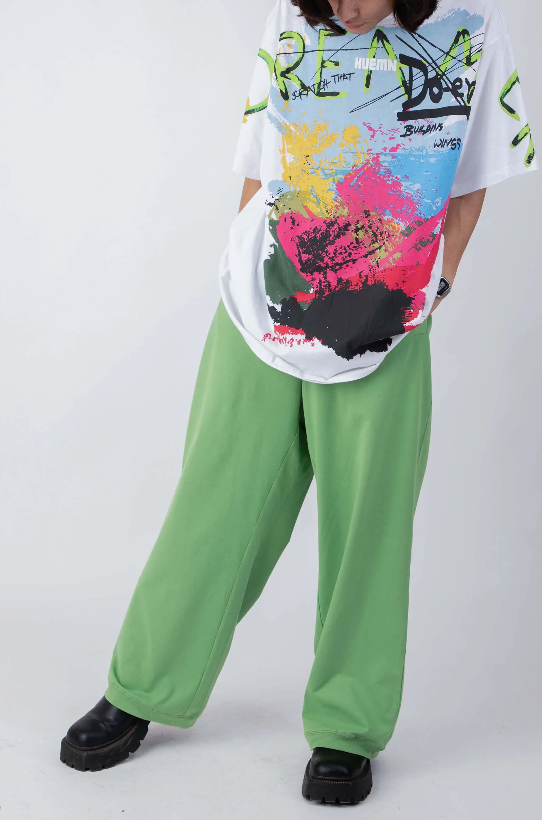 Huemn Wide Legged Sweatpants (Green)