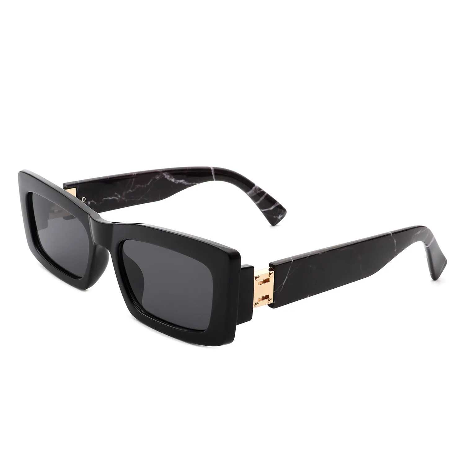 Illumyne - Retro Narrow Rectangle Flat Top Slim Fashion Sunglasses