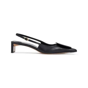 JACQUEMUS Elegant Duelo B Leather Slingback Pumps with 2 Inch Heel