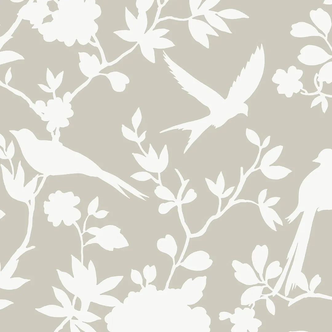 Kauai Bird Toile Coastal Haven Wallpaper