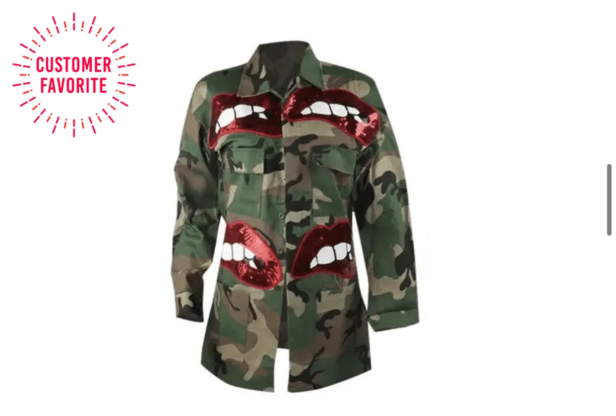 Kiss-A-Me Back -Women’s Camo Jacket