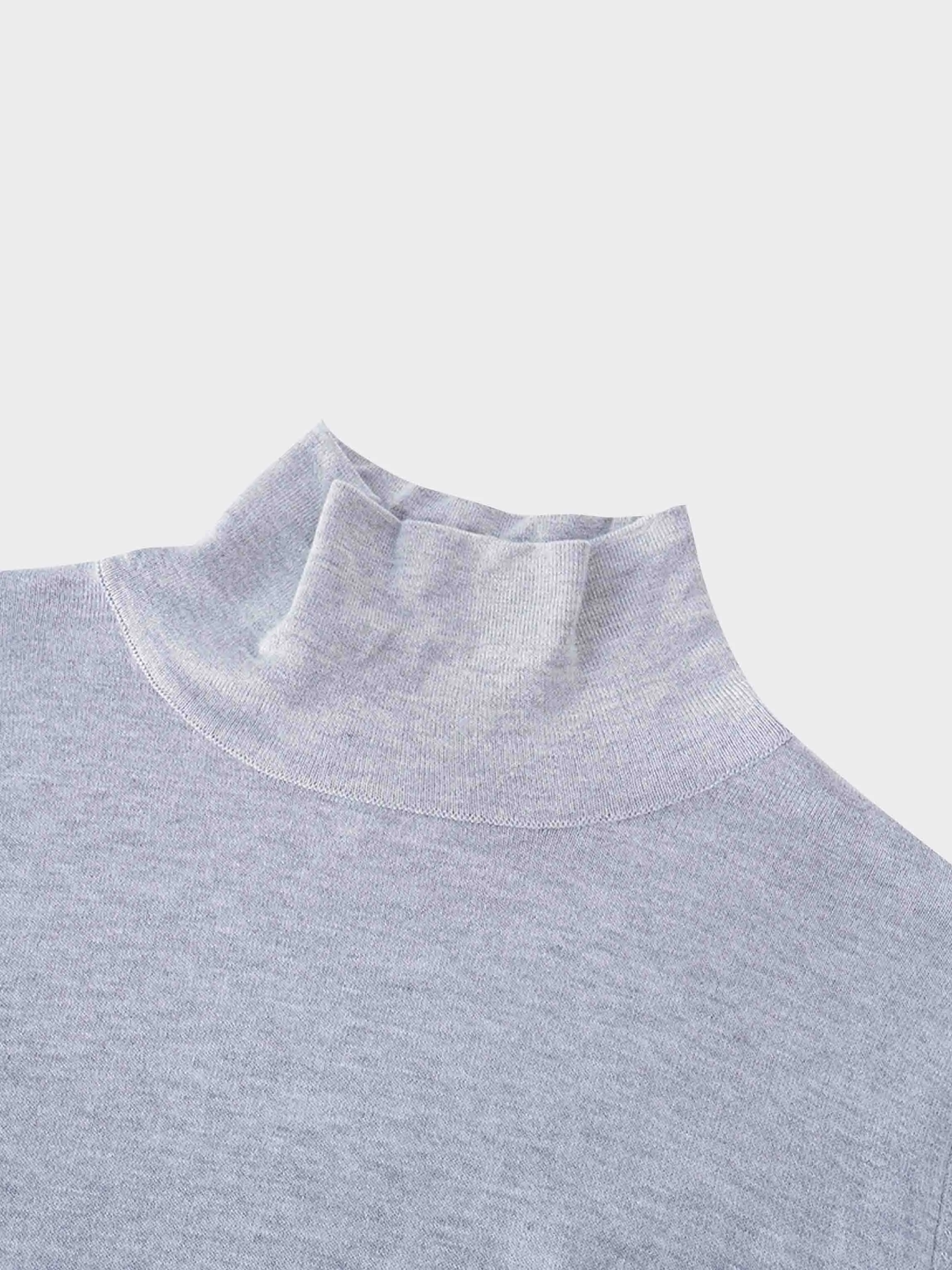 Knit Turtleneck-Light Grey