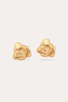 Knotted - Gold Plated Clip Earrings