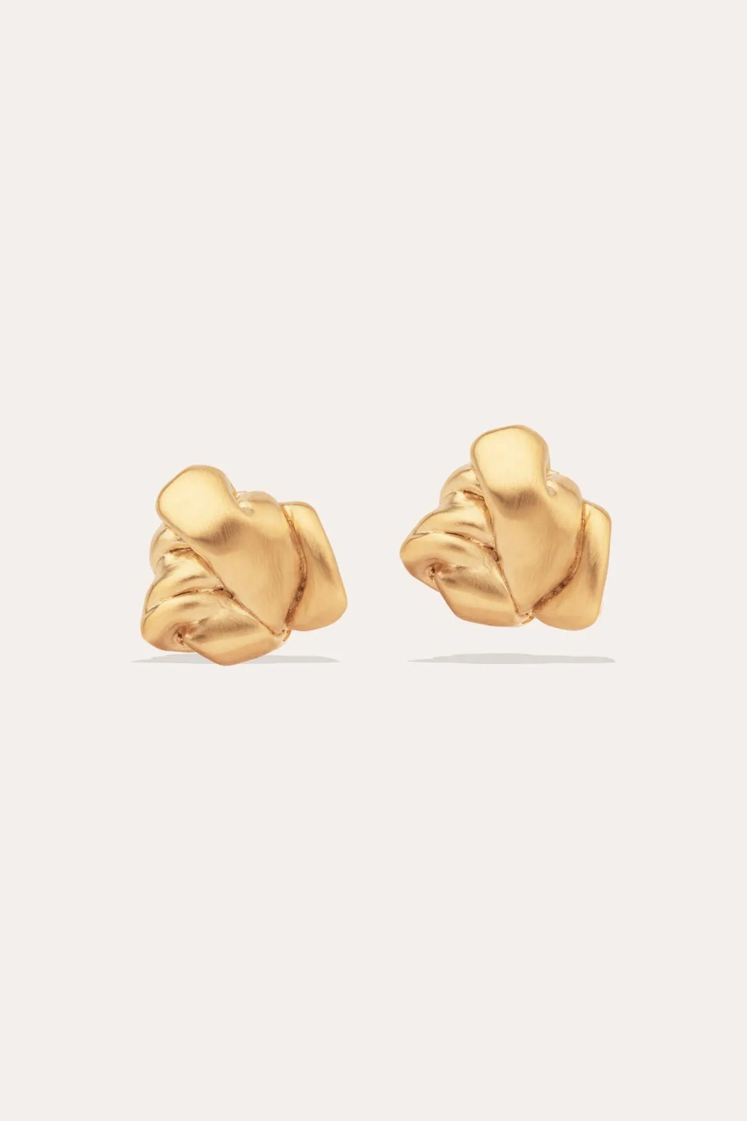 Knotted - Gold Plated Clip Earrings