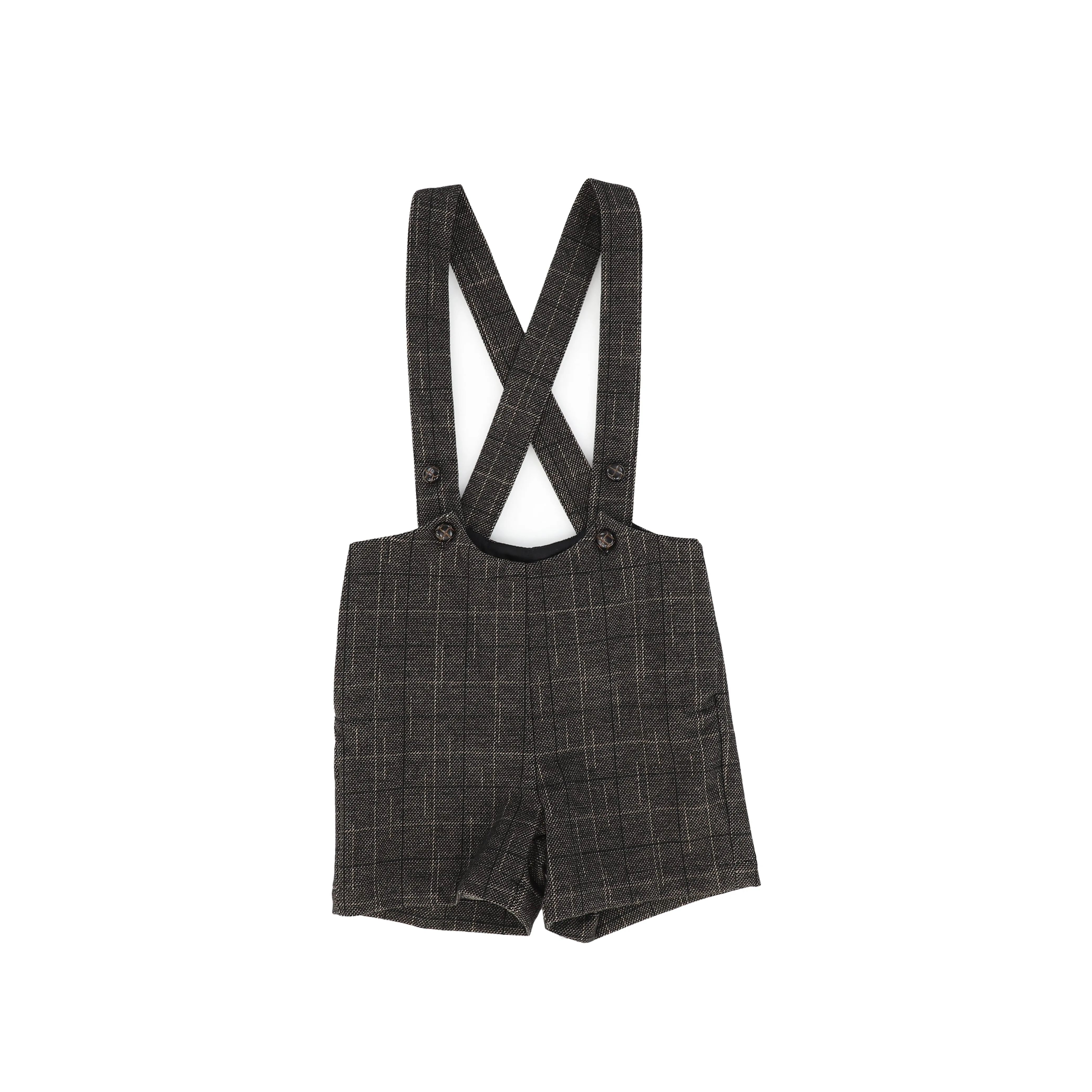 Le Bourdon Plaid Wool Plaid Overall