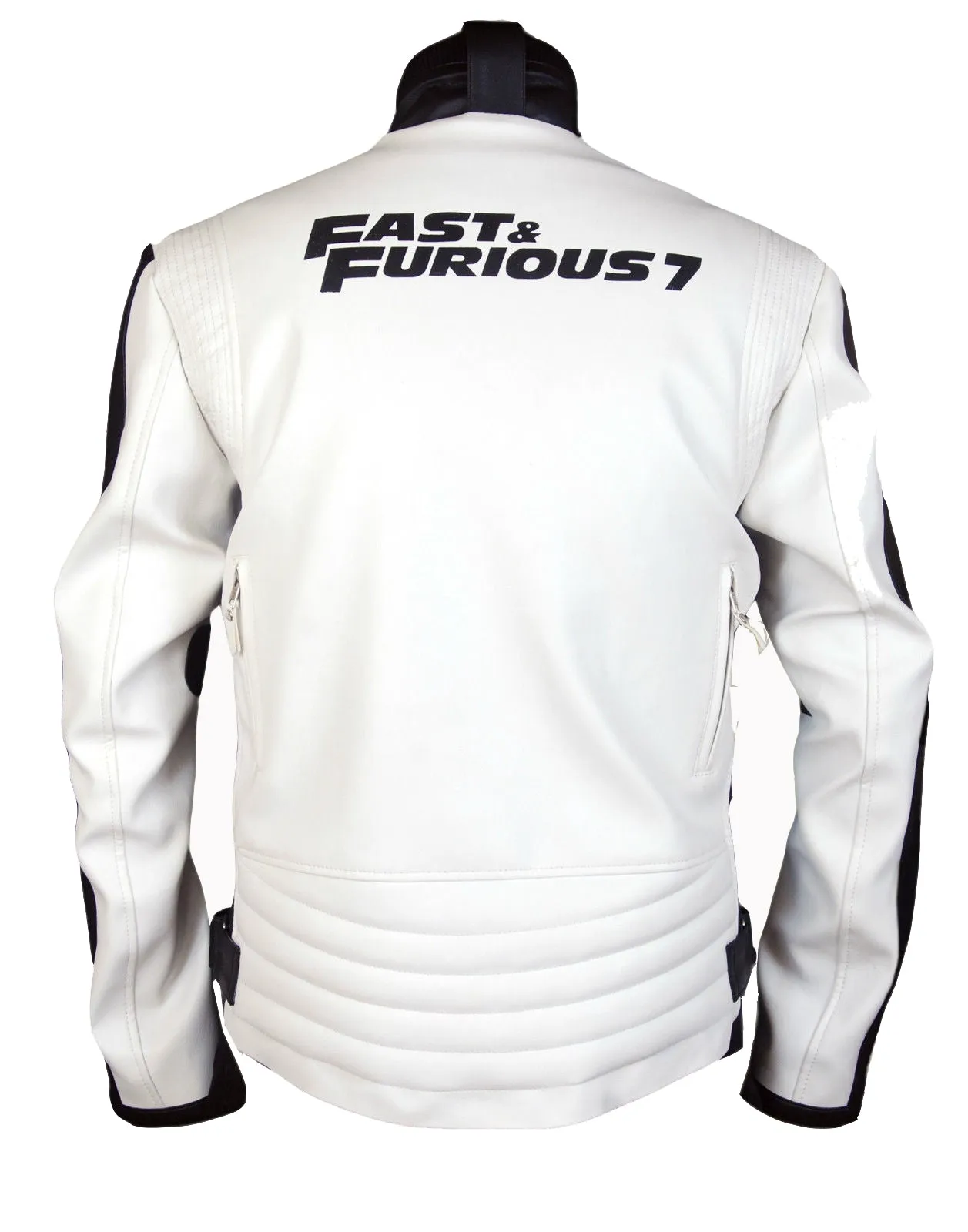 Leather Jackets Hub Men's Fast and Furious 7 Dominic Toretto Faux Leather Jacket (White, Fencing Jacket) - 1501784