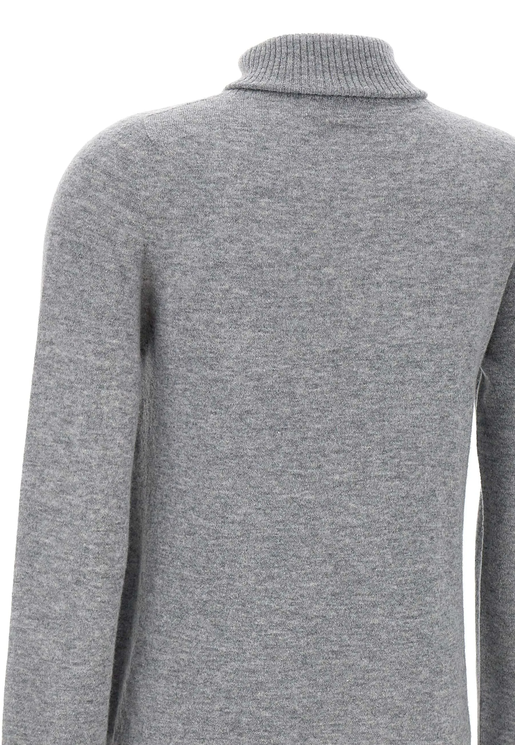 Light Grey Wool Turtleneck Sweater