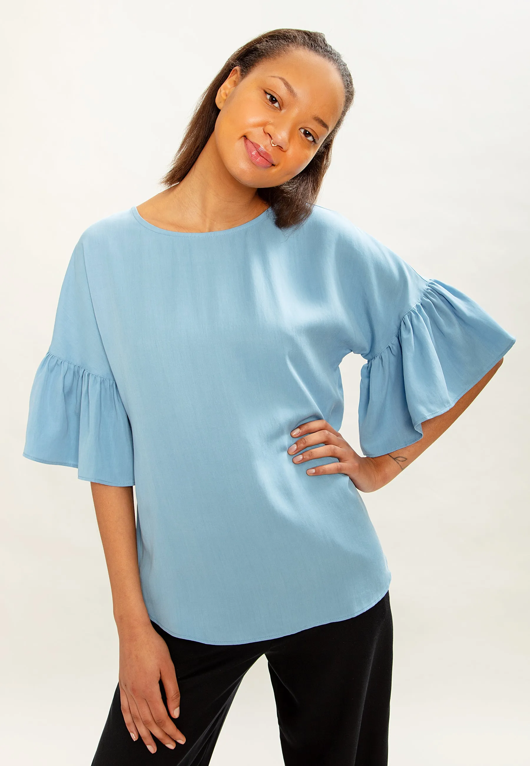 Liia Blouse Forget-me-not blue