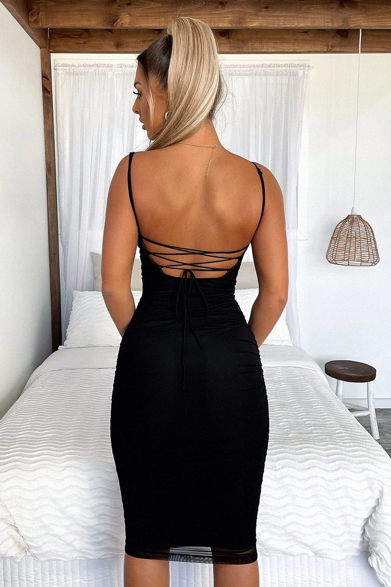 Linda Midi Dress - Black