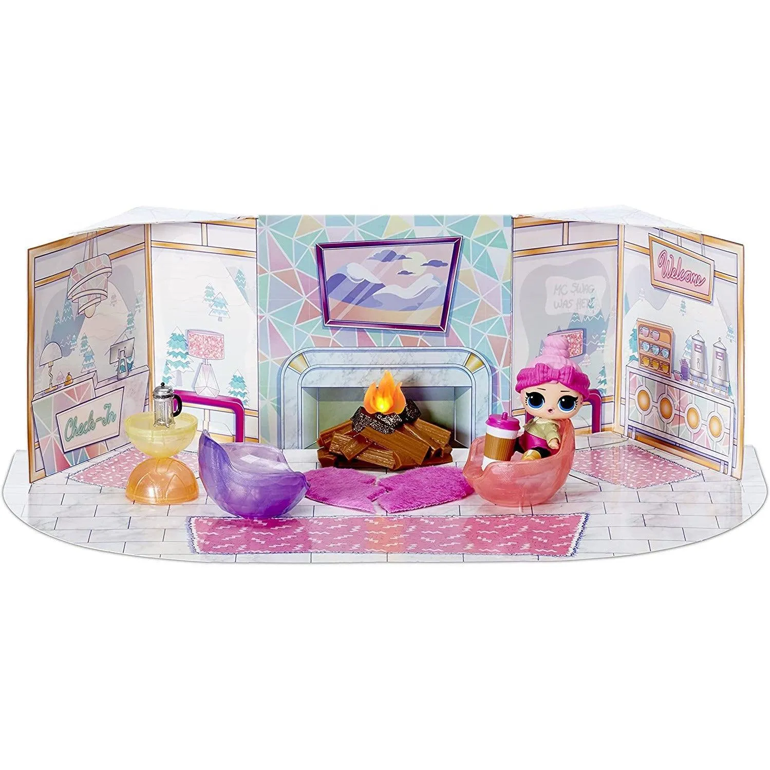 LOL Surprise Winter Chill Hangout Spaces Furniture Playset with Cozy Babe Doll