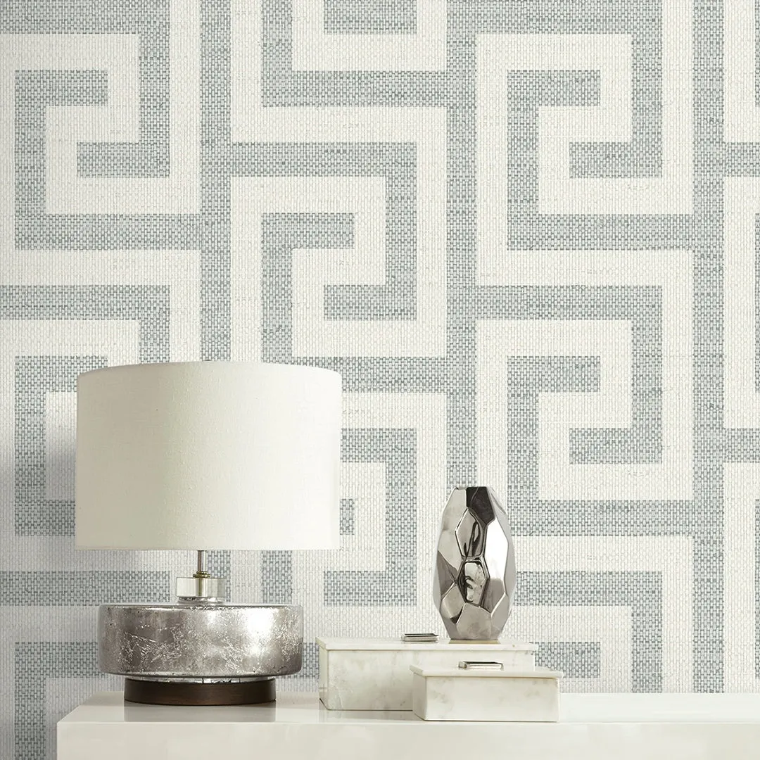 Luna Retreat Greek Key Coastal Haven Wallpaper