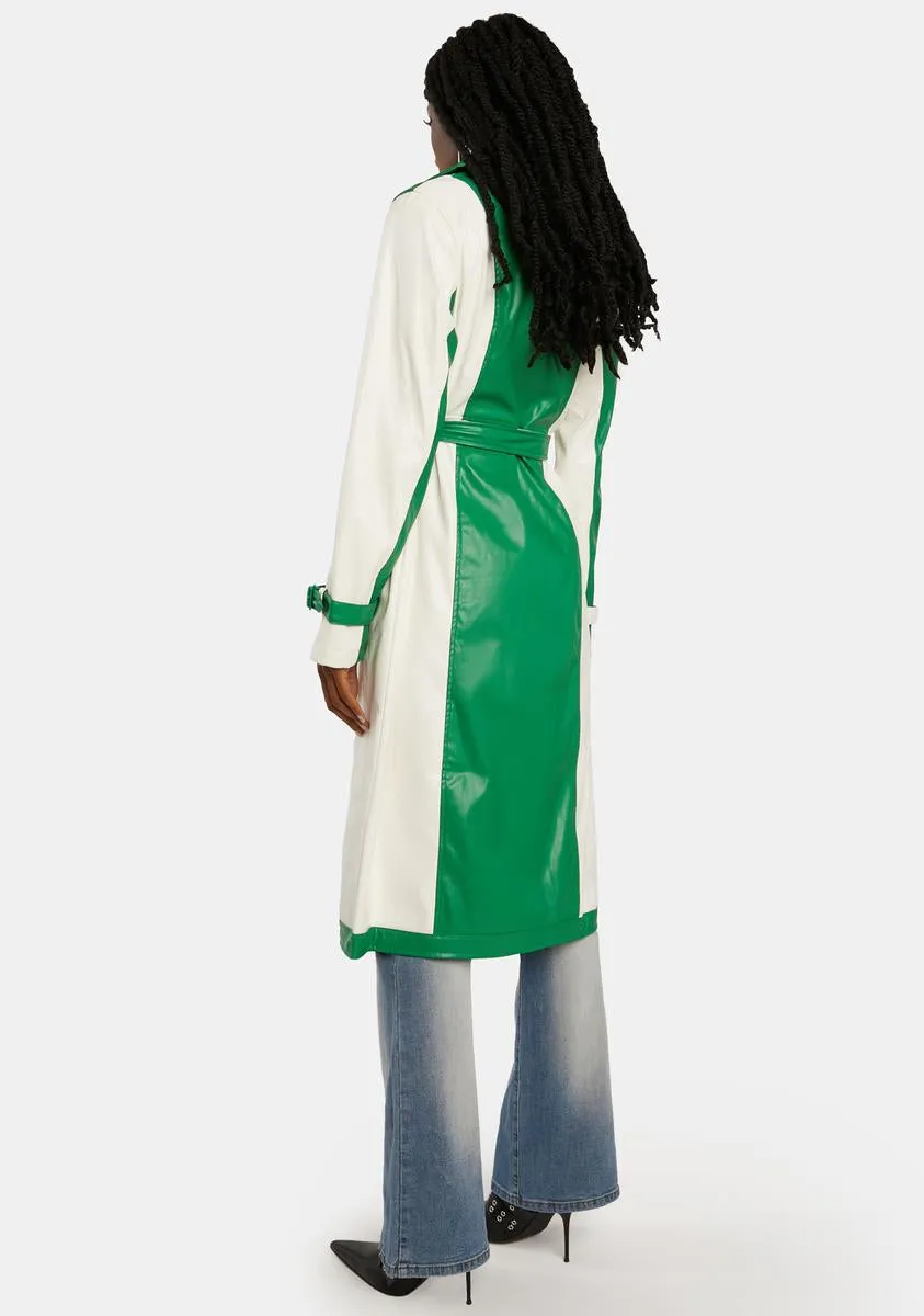 Lush Taste Of Freedom Colorblock Trench Coat