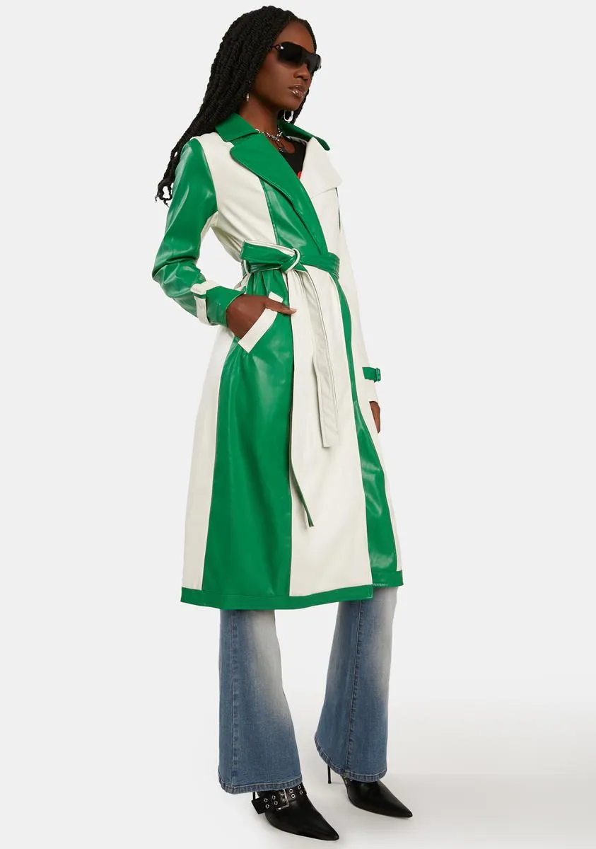 Lush Taste Of Freedom Colorblock Trench Coat