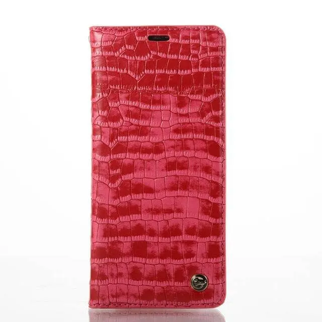 Luxury Flip Leather Crocodile Pattern Cases For iphone X and Other Models