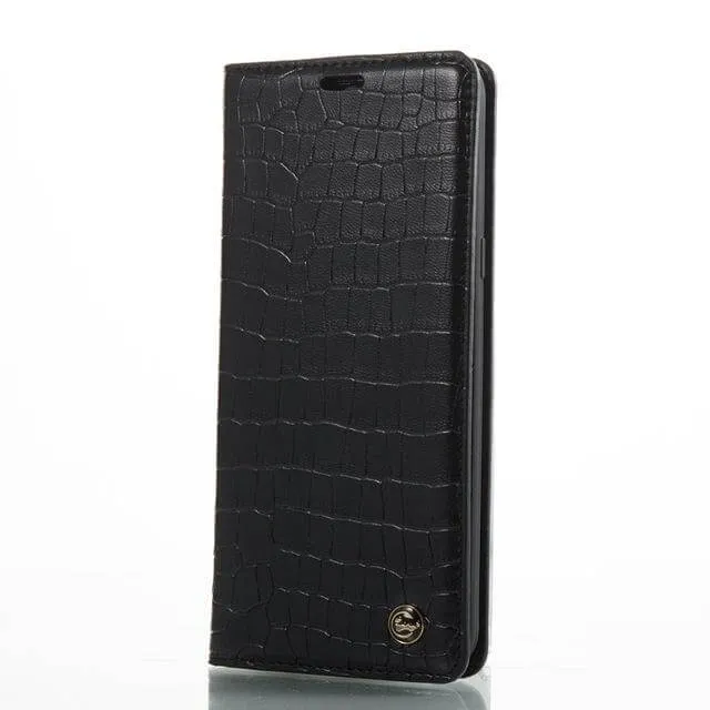 Luxury Flip Leather Crocodile Pattern Cases For iphone X and Other Models