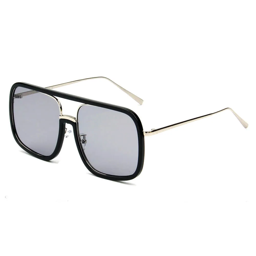 MAGNA | Oversized Pillowed Square Fashion Rim Aviator Design Sunglasses