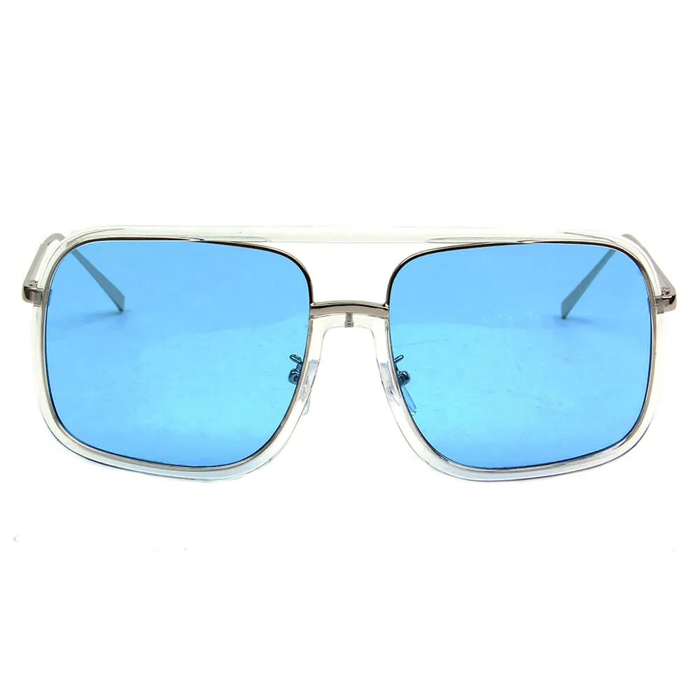 MAGNA | Oversized Pillowed Square Fashion Rim Aviator Design Sunglasses