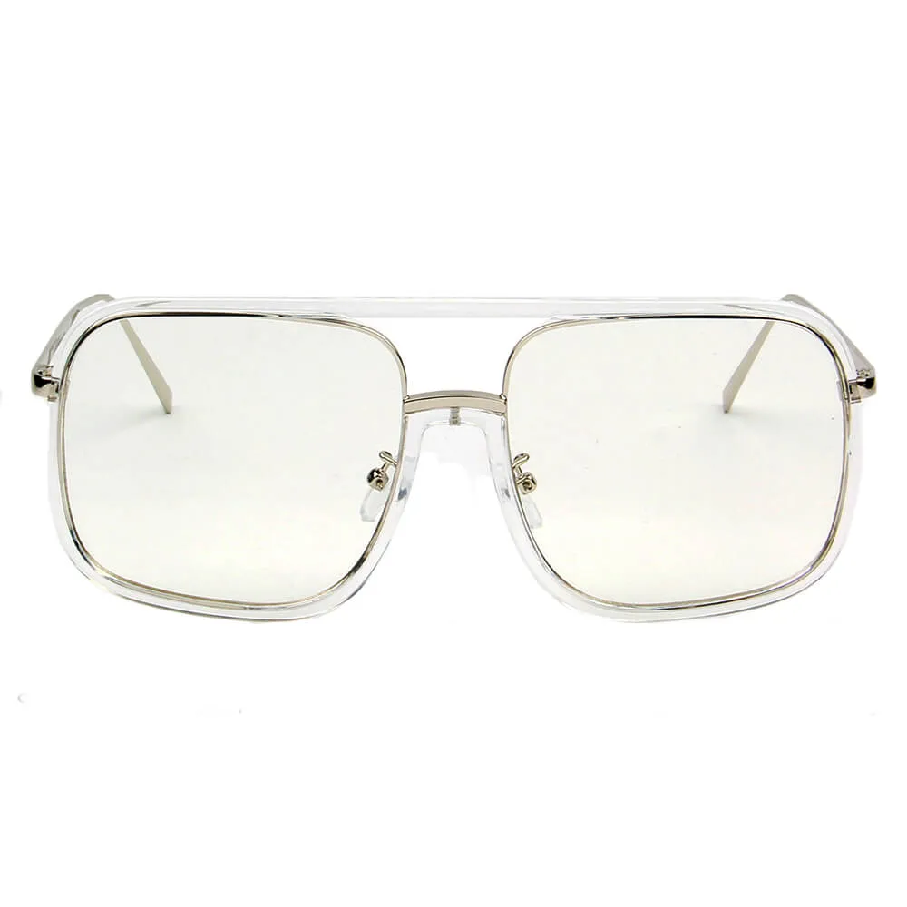 MAGNA | Oversized Pillowed Square Fashion Rim Aviator Design Sunglasses