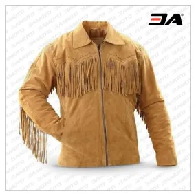 Men Handmade Cowboy Western Style Leather Jacket