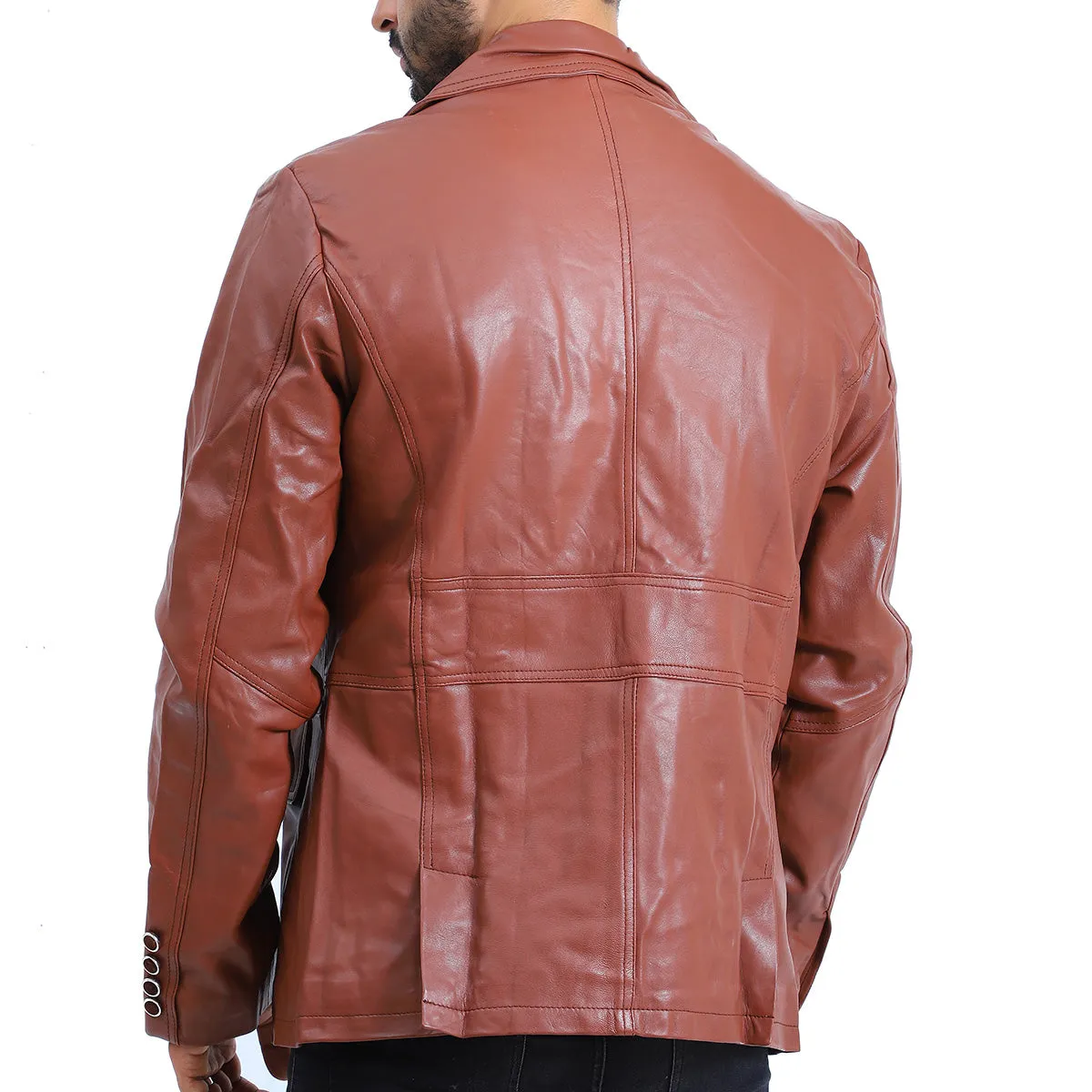 Men's Brown Waxed Leather Batman Leather Coat