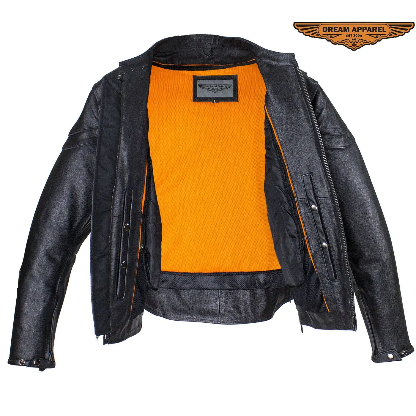 Men's Reflective Leather Concealed Carry Jacket