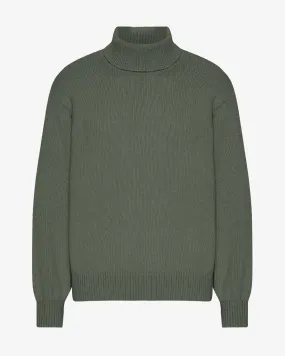 Merino Wool Turtleneck - Dusty Olive