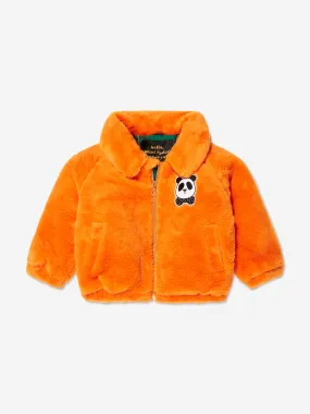 Mini Rodini Kids Faux Fur Aviator Jacket in Orange