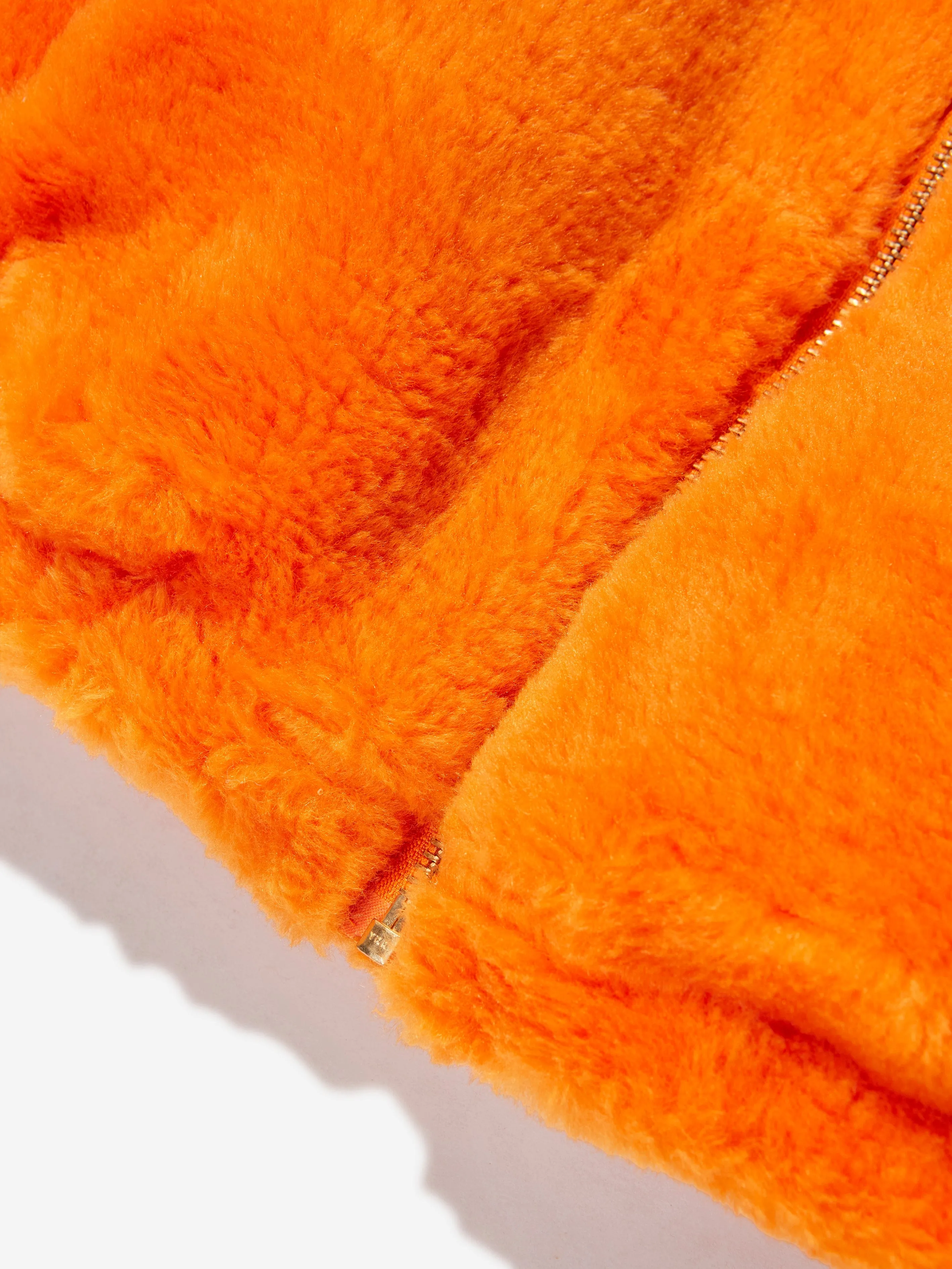 Mini Rodini Kids Faux Fur Aviator Jacket in Orange