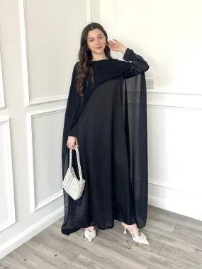 Miri Cape Dress - Black