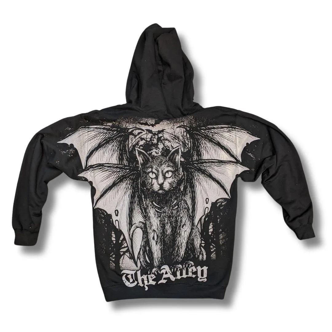 Monster Print Black Cat Hoodie