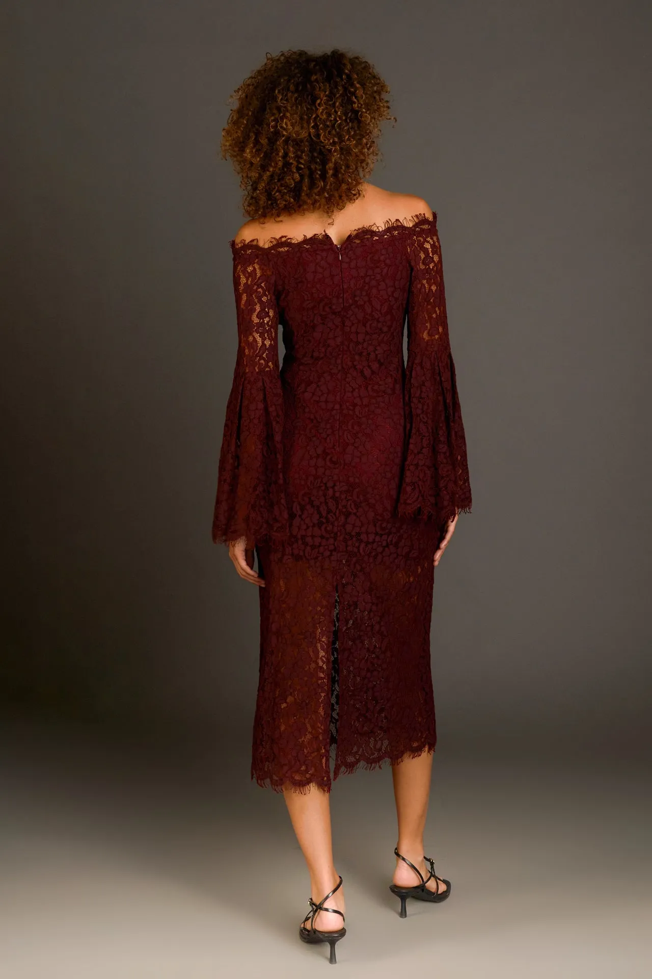 Off Shoulder Lace Maxi Dress