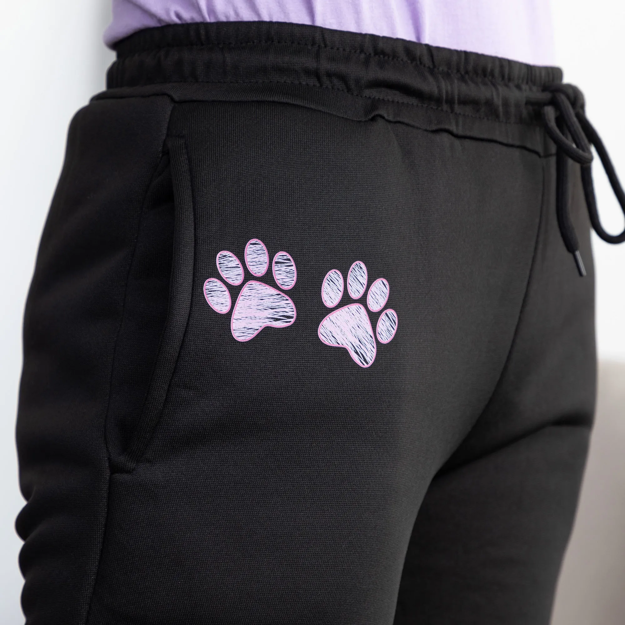 Paw Print Fleece Lined Sweatpants