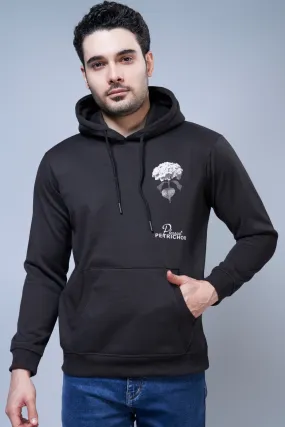 Petrichor Printed Black Hoodie