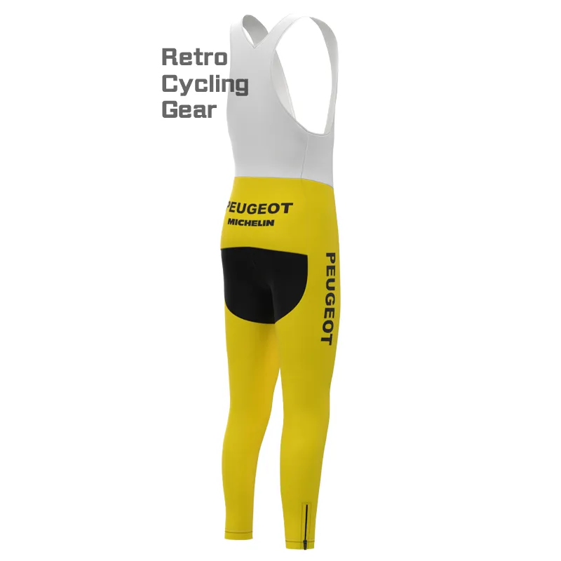 Peugeot Yellow 2 Fleece Retro Cycling Pants