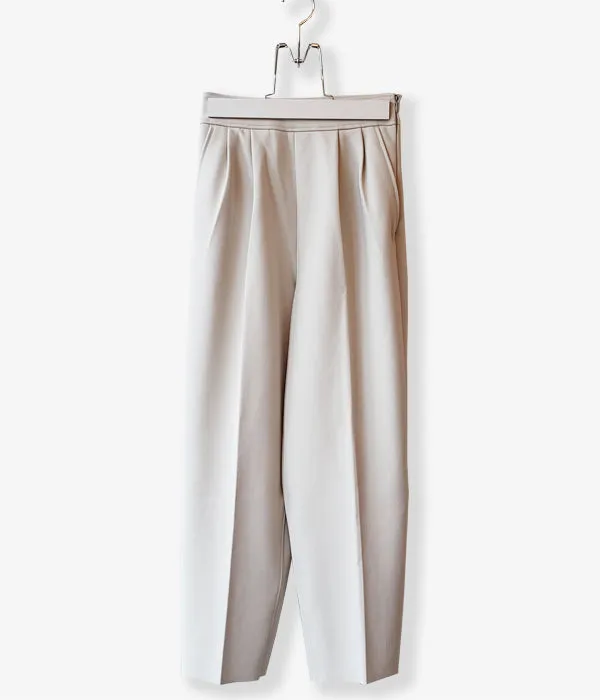 PHEENY/AMUNZEN HIGH WAIST TAPERED PANTS(ECRU)