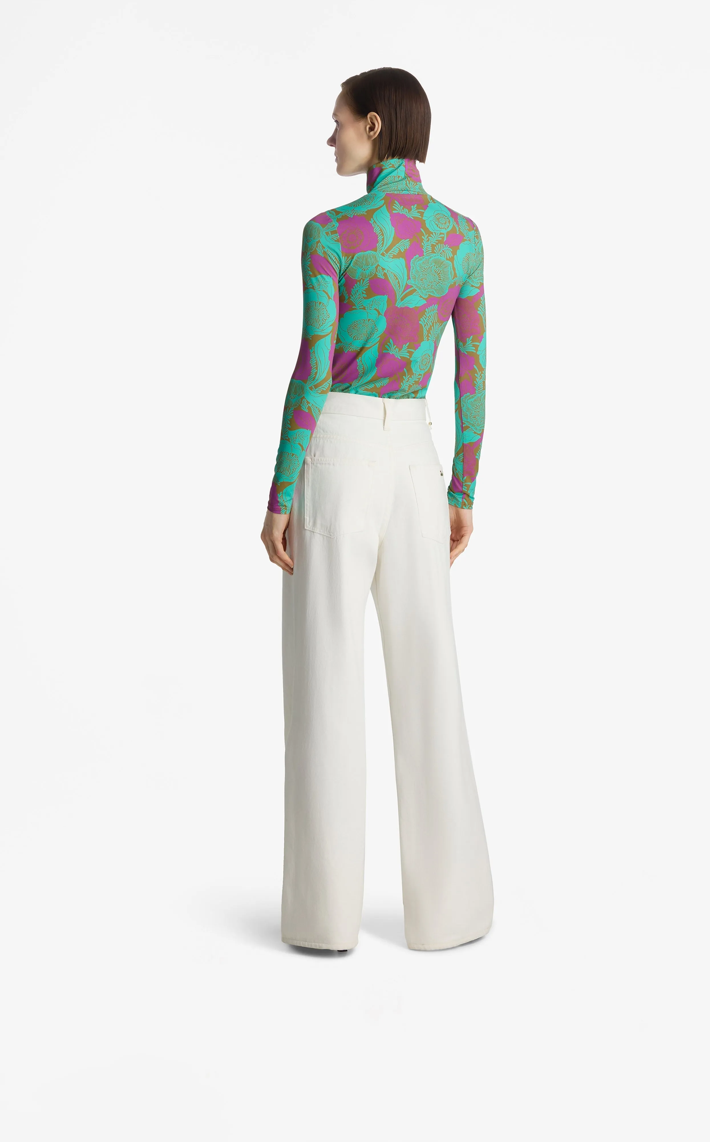 Poppy Print Nuda Turtleneck