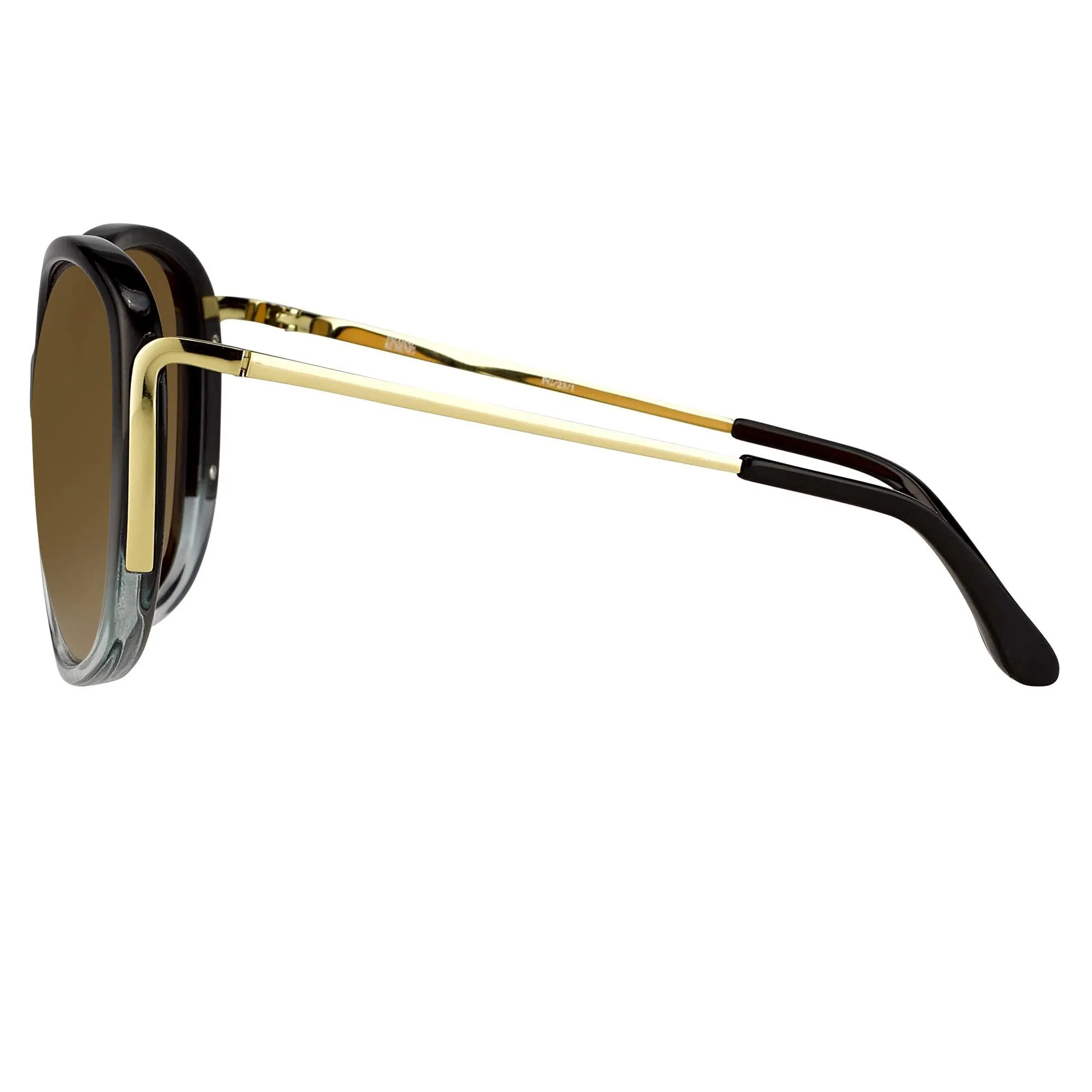 Prabal Gurung Sunglasses Oversized Black and Gold