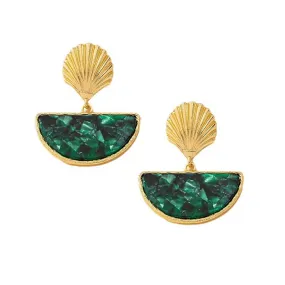 Pre Order:  Geometric Retro Half-Circle Earrings